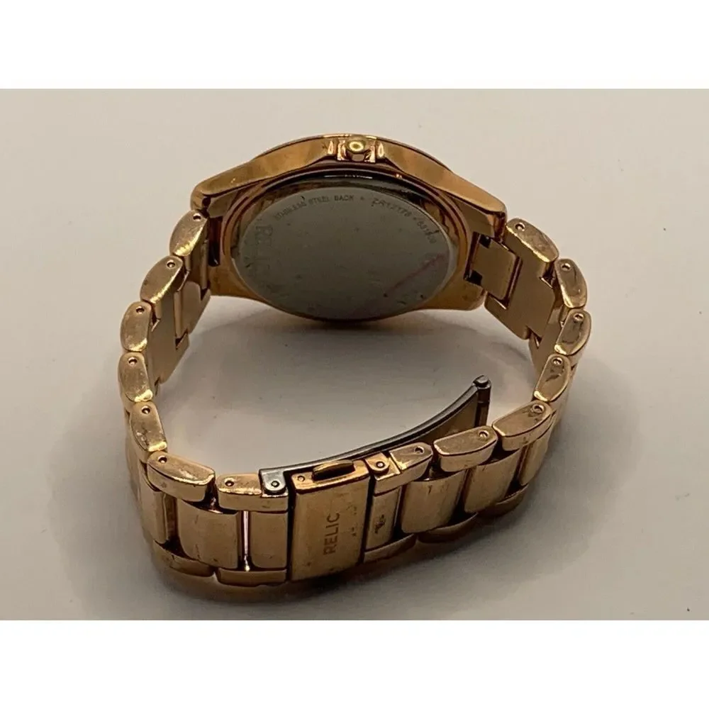 Relic ZR12178 Women's Stainless Steel Analog Rose Gold Dial Quartz Watch JD324